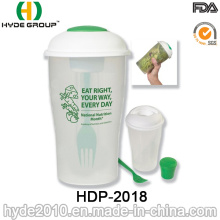 Ensalada plástica al por mayor para ir taza de la coctelera con la bifurcación (HDP-2018)